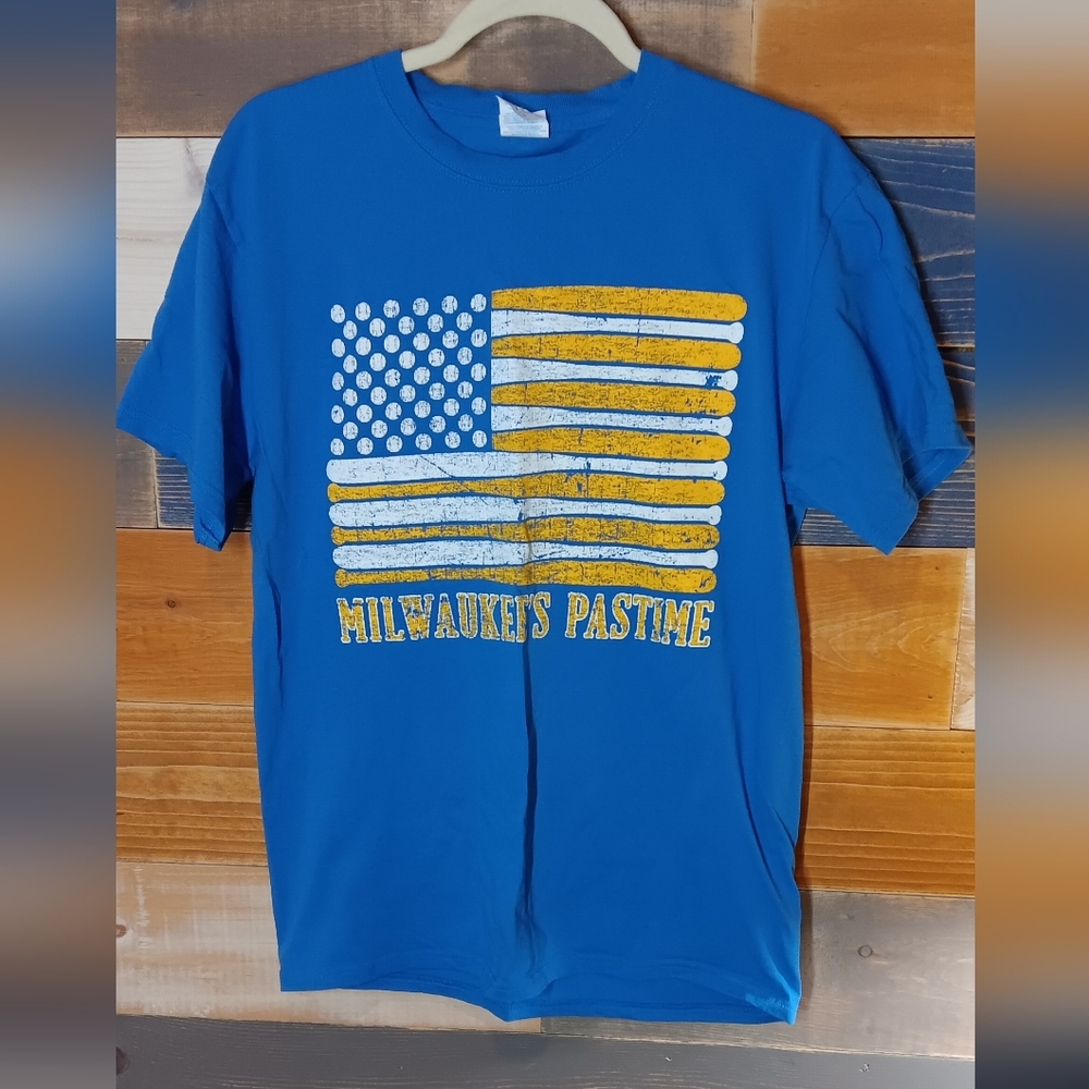Baseball Milwaukees Pastime Tshirt M Blue